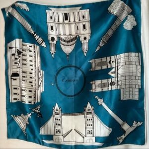 Vintage Women’s Scarf London Souvenir Satin